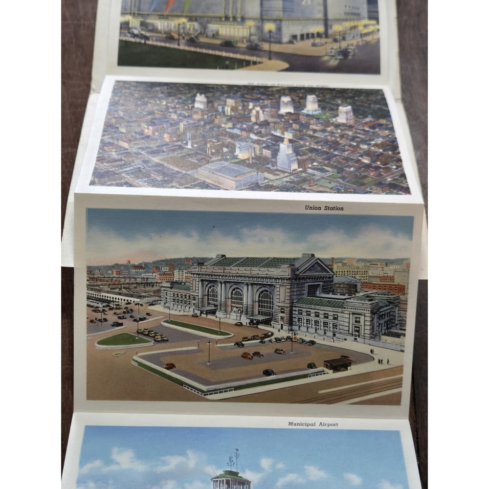 Vintage 40s SOUVENIR FOLDER of GREATER KANSAS CITY Postcard Album, Attractions - Picture 4 of 16